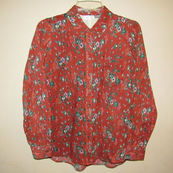 Anthropologie From The Heart of Building Corduroy Abstract Button Down Shirt 4 - Picture 1 of 4